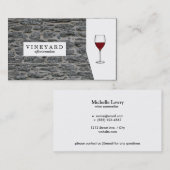 Steinwand / Weinglas Visitenkarte (Vorne/Hinten)