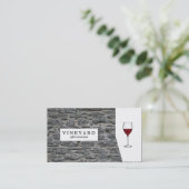 Steinwand / Weinglas Visitenkarte (Stehend Vorderseite)