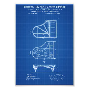 Steinway Klavier-Patent - Patent-Druck Fotodruck