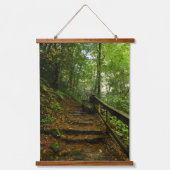 Steinweg im Bergwald Fotografische Natur Wandteppich Mit Holzrahmen (Vorderseite)