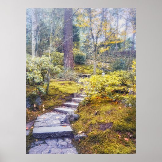 Steinweg im Mossewald im Herbst Poster (Vorne)