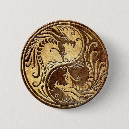 SteinYin Yang Drachen Button (Vorderseite)