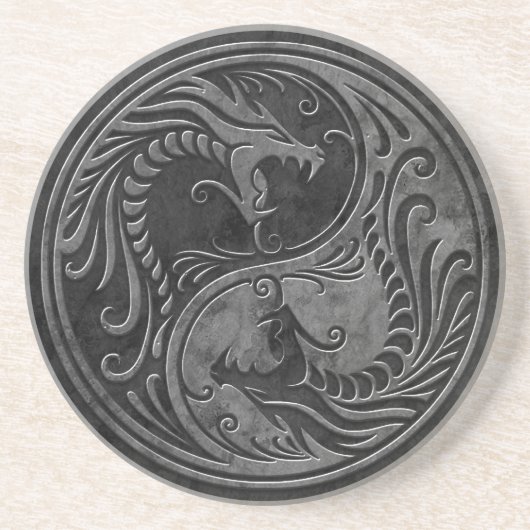 SteinYin Yang Drachen Getränkeuntersetzer (Vorne)