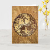 SteinYin Yang Drachen Karte (Gelbe Blume)
