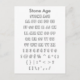 Steinzeit - Zazzle-Schriftart-Beispielblatt Postkarte