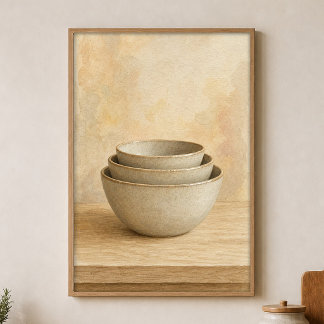 Steinzeug-Schalen-Wasserfarbenposter Poster