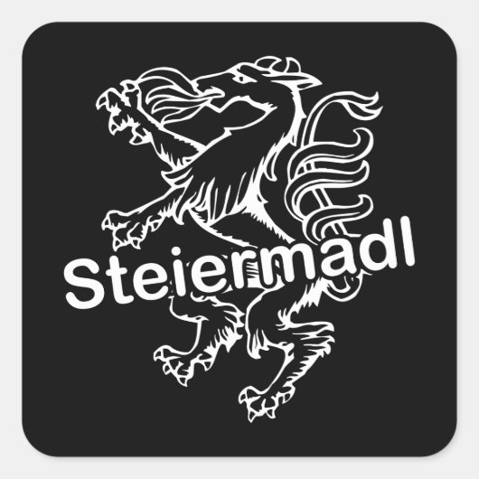 Steirermadl Wappen Panther Steiermark Österreich Quadratischer Aufkleber (Vorderseite)