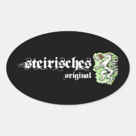 Steirisches Original Aquarell Steiermark Wappen Ovaler Aufkleber