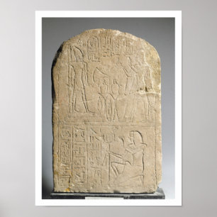 Stela, das Ramesses II anbietenweihrauch zu hallo Poster