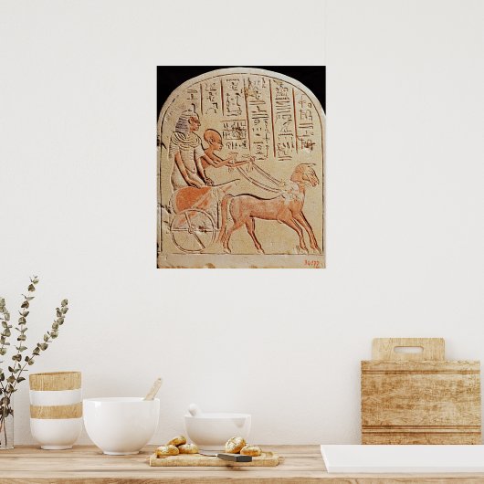 Stela depicting a scribe driving a chariot poster (Küche)