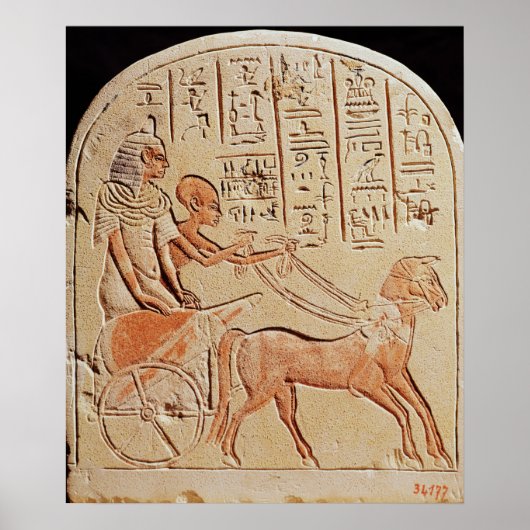 Stela depicting a scribe driving a chariot poster (Vorne)