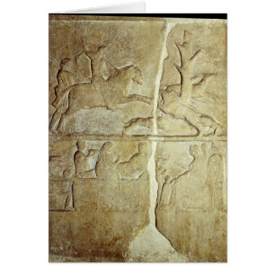 Stela Entlastung, die eine Jagd des wilden Ebers