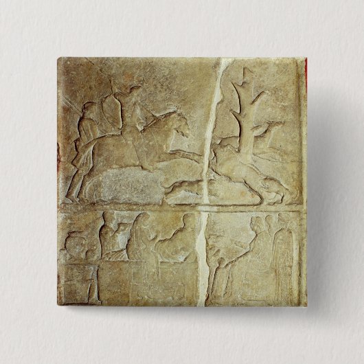 Stela Entlastung, die eine Jagd des wilden Ebers Button (Vorderseite)