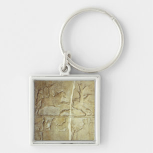 Stela Entlastung, die eine Jagd des wilden Ebers Schlüsselanhänger