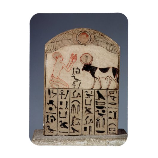 Stela zum Apis-Stier (bemalt Kalkstein) Magnet (Vertikal)