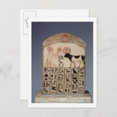 Stela zum Apis-Stier (bemalt Kalkstein) Postkarte (Vorne/Hinten)