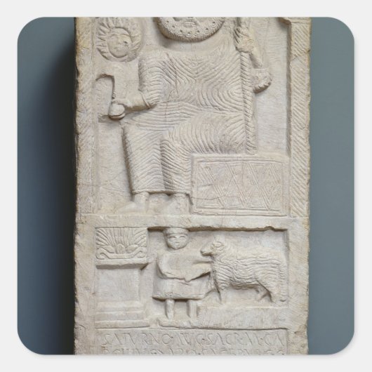 Stele dem Saturn gewidmet, aus El-Ayaida Quadratischer Aufkleber (Vorderseite)
