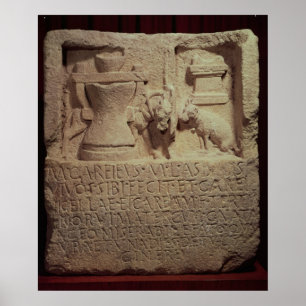Stele des Müllers Marcus Careius Asisa Poster