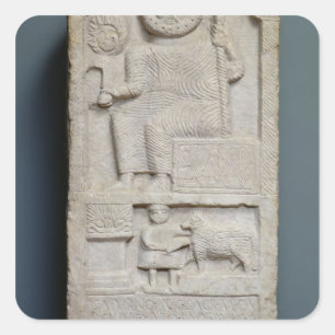Stele eingeweiht Saturn, von EL-Ayaida Quadratischer Aufkleber
