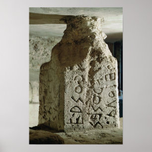 Stele mit dem Text eines heiligen Gesetzes Poster