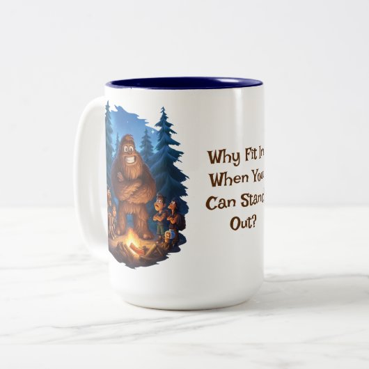 Stell dich aus Sasquatch Zweifarbige Tasse (Vorderseite Links)