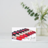 Stell dich in der Beauty-Industrie auf: Makeup Visitenkarte (Stehend Vorderseite)