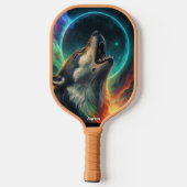 Stell dich mit diesem Wolf auf den Hof Pickleball Schläger (Rückseite)