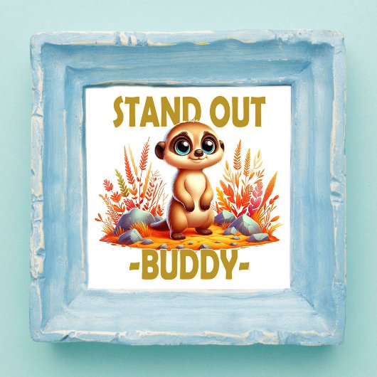 Stell dich weg, Kumpel. Niedliche Suricate Meerkat Fotodruck