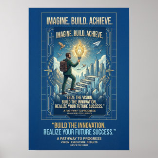 Stell dir vor, baue, erreiche Motivationsposter Poster