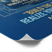 Stell dir vor, baue, erreiche Motivationsposter Poster (Ecke)