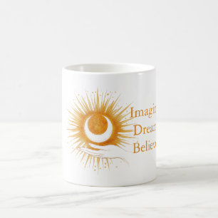 Stell dir vor Traum Glaube Gold Orange Sonne Hand Kaffeetasse