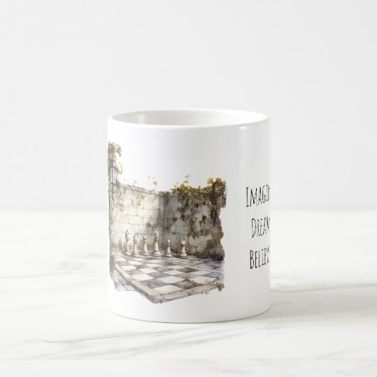 Stell dir vor Traum Glaube Riesenschachbrett Kaffeetasse (Mittel)
