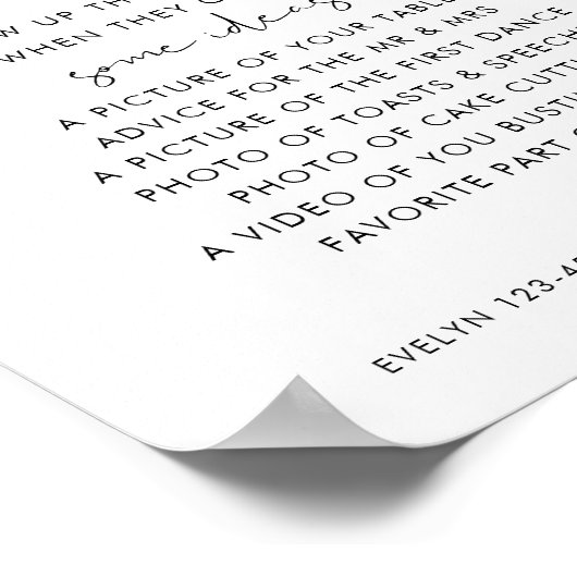 STELLA Action, Hochzeit I Spy Game Sign Poster (Ecke)