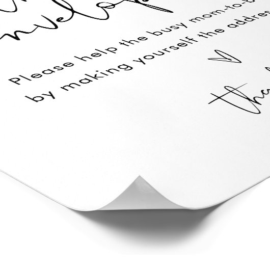 STELLA-Adresse des Babyschuhzeichens Poster (Ecke)