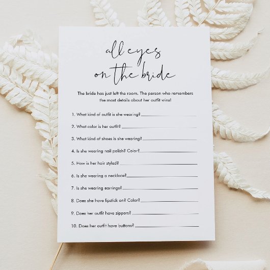 STELLA Alle Augen auf dem Bride Brautparty Spiel Einladung