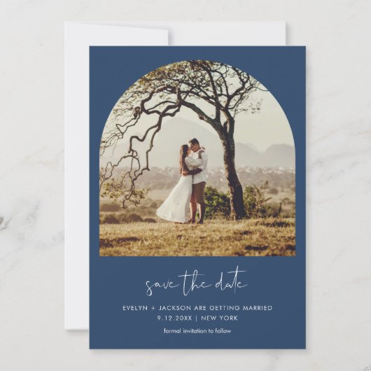 STELLA Arch Foto Save the Date Marine Einladung (Vorderseite)