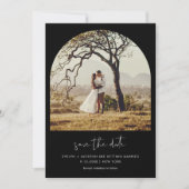 STELLA Arch Foto Save the Date schwarz Einladung (Vorderseite)