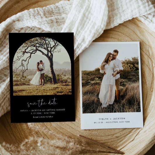 STELLA Arch Foto Save the Date schwarz Einladung