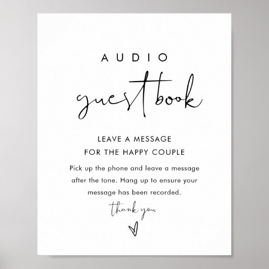 STELLA Audio Guest Book Wedding Sign Poster (Vorne)