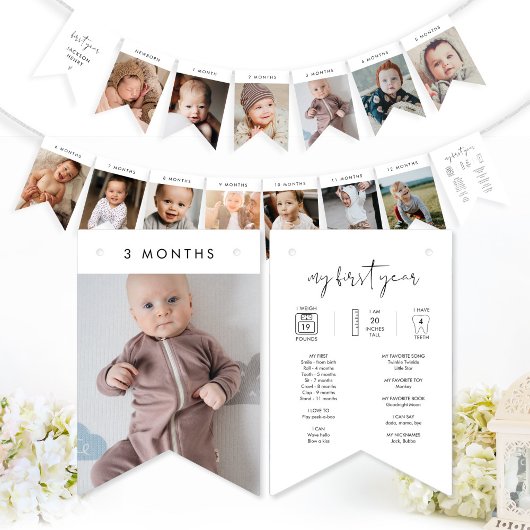 STELLA Baby First Year Monthly Foto Banner