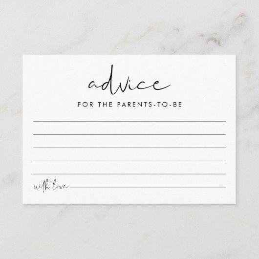 STELLA Baby Shower Advice Card Begleitkarte (Vorderseite)