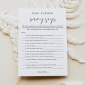 STELLA Baby Showumfrage sagt Spielkarte Einladung