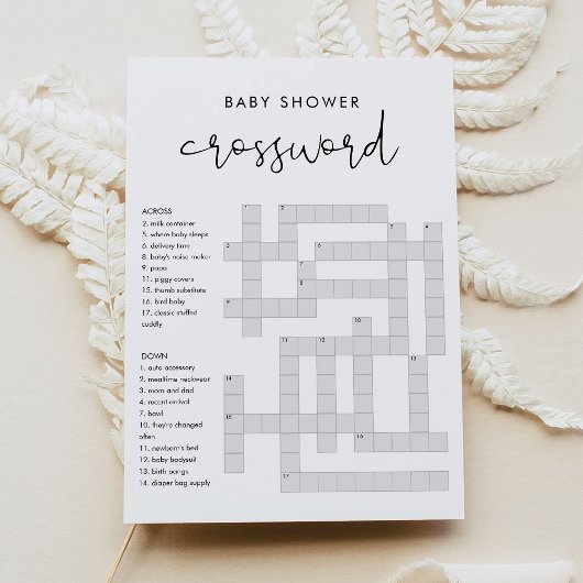 STELLA Baby Showword Crossword Game Card Einladung
