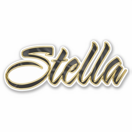 Stella black gold Lettering Aufkleber Sticker (Vorderseite)