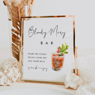 STELLA Bloody Mary Bar Sign Poster