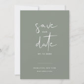 STELLA Boho Sage Foto Save the Date Einladung (Vorderseite)