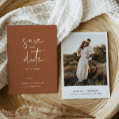 STELLA Boho Terracotta Foto Save the Date Einladung