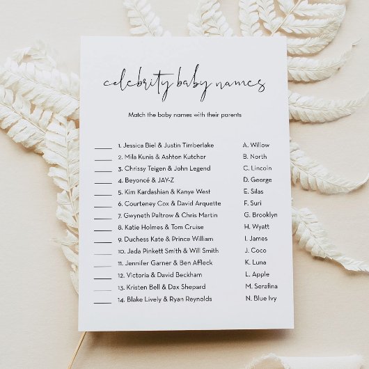 STELLA Celebrity Baby Name Baby Shooting Game Einladung