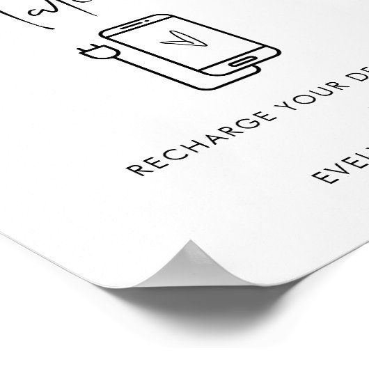 STELLA Charging Station Wedding Sign Poster (Ecke)