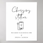 STELLA Charging Station Wedding Sign Poster (Vorne)